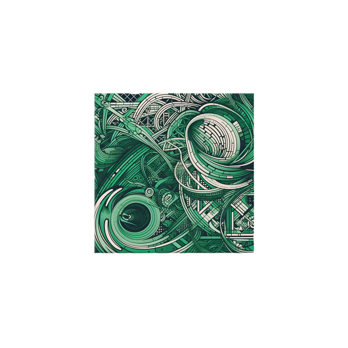 Emerald Escher Circular Canvas