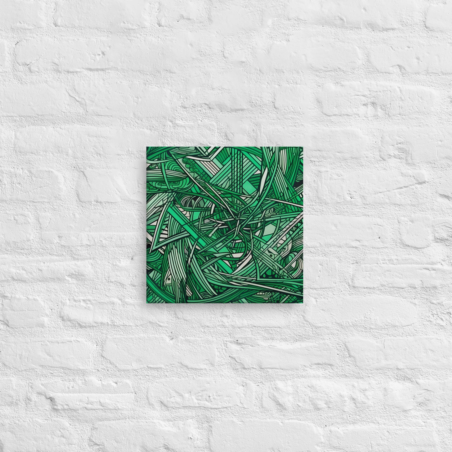 Emerald Escher Triangular Canvas
