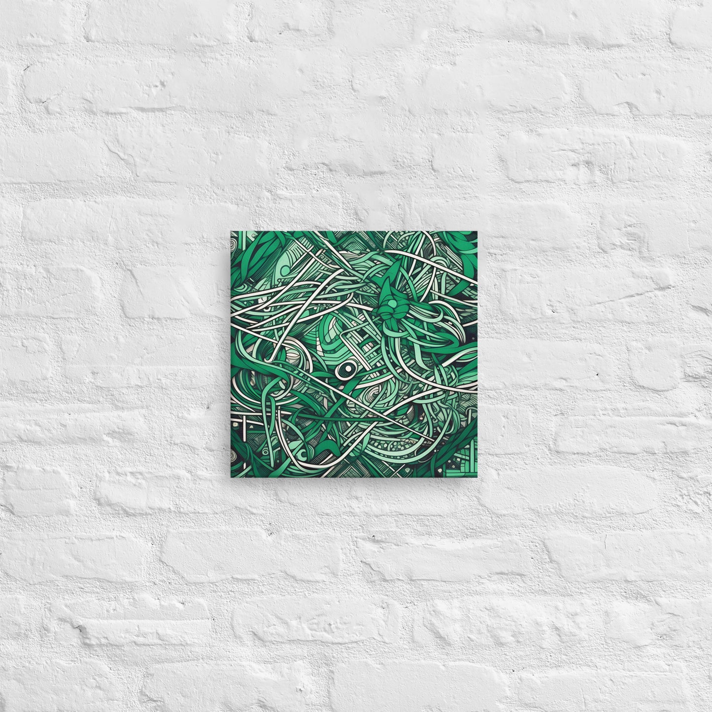 Emerald Escher Infinite Loop Canvas Wall Print