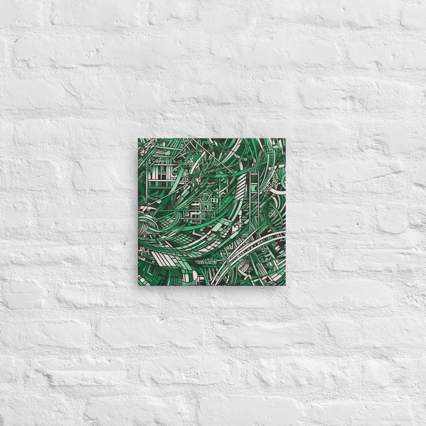 Emerald Escher Parabolas Canvas Wall Print