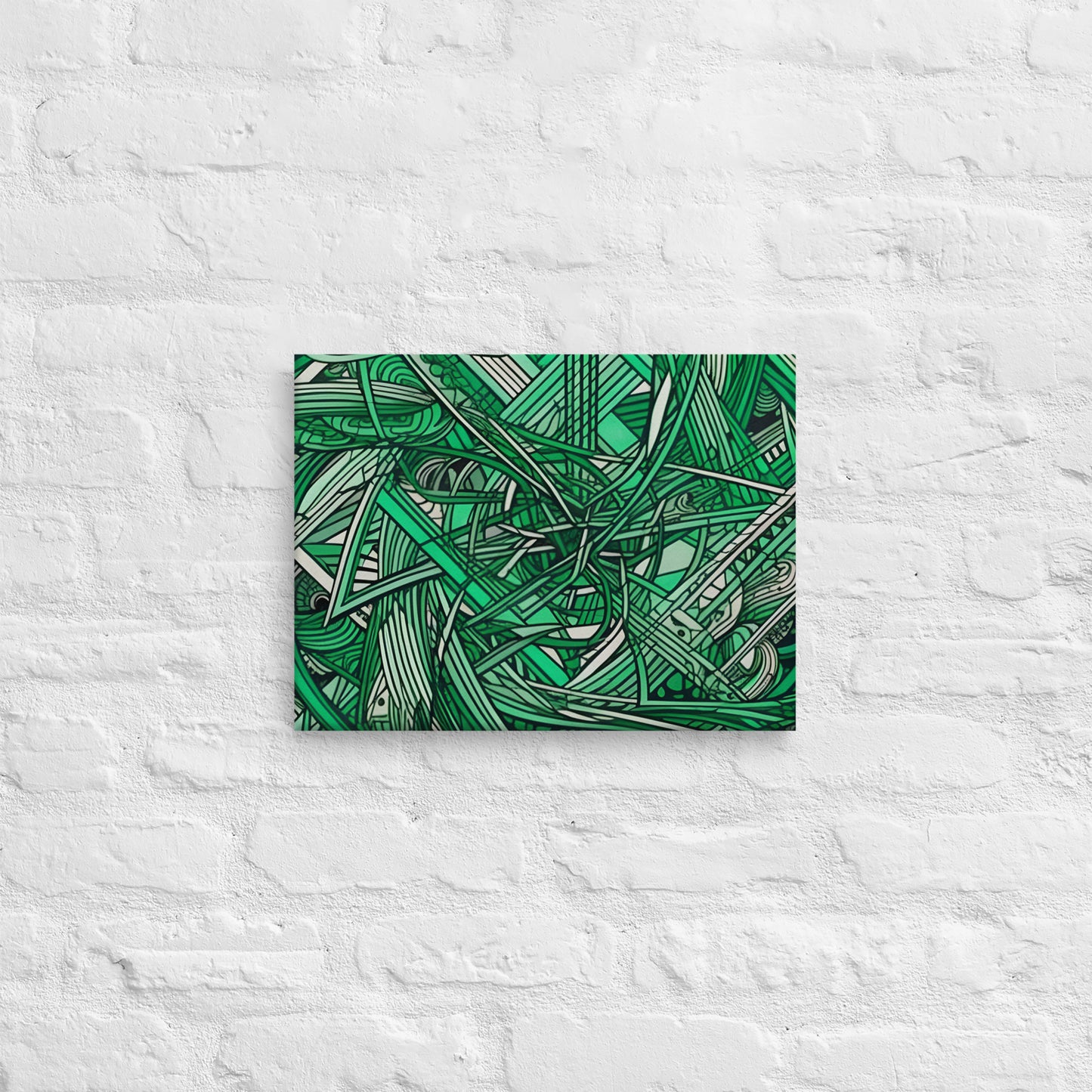 Emerald Escher Triangular Canvas