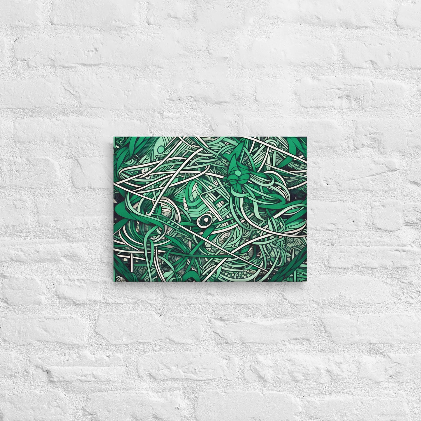 Emerald Escher Infinite Loop Canvas Wall Print