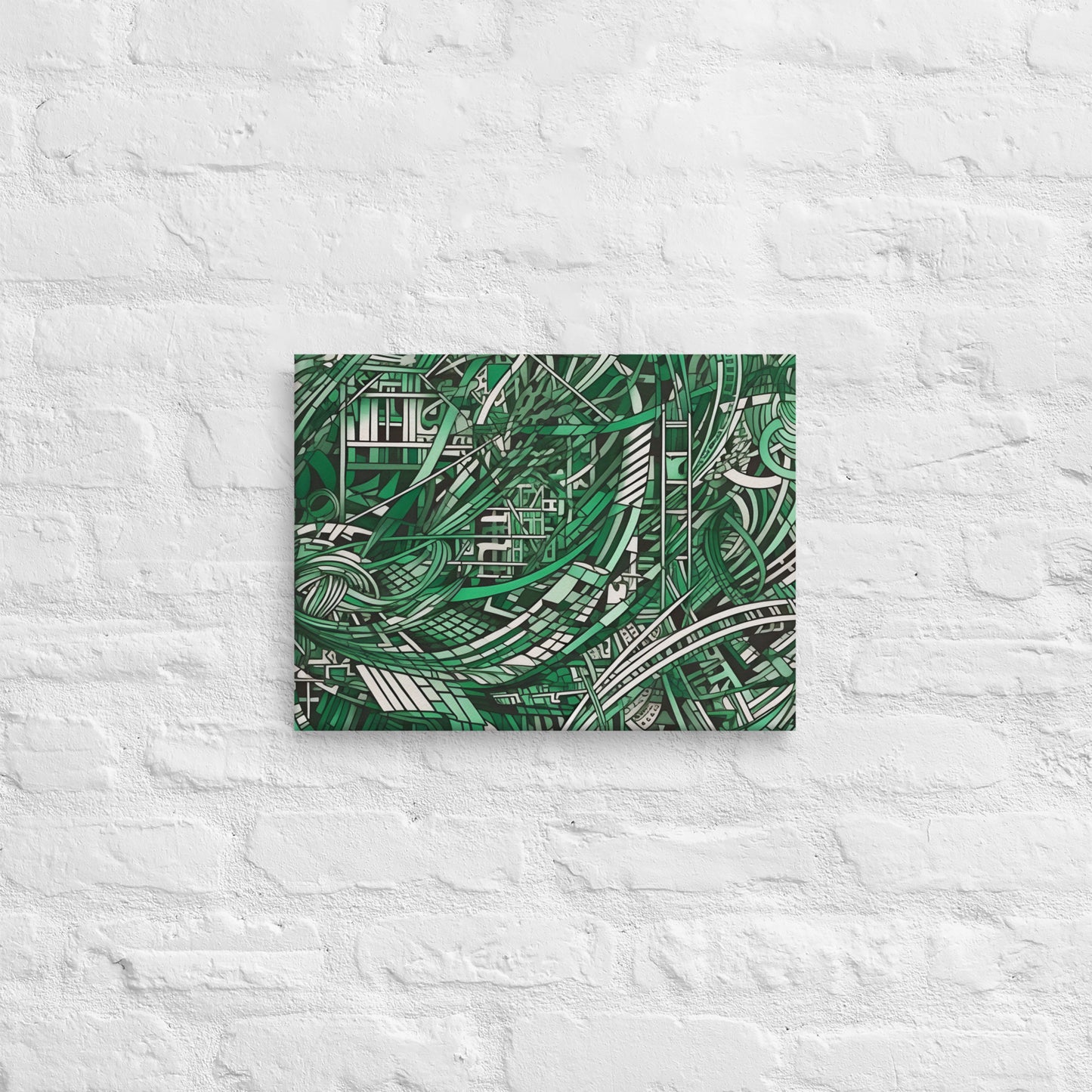 Emerald Escher Parabolas Canvas Wall Print