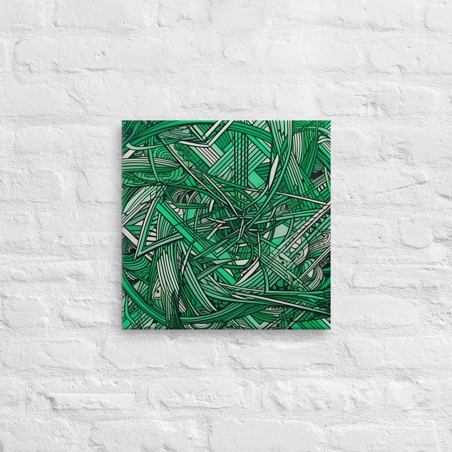 Emerald Escher Triangular Canvas