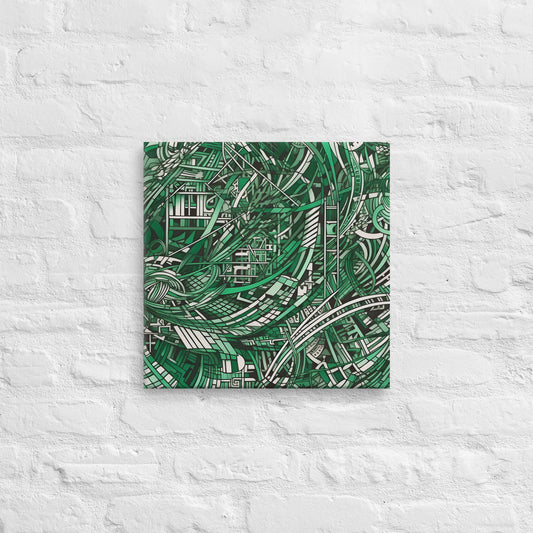 Emerald Escher Parabolas Canvas Wall Print