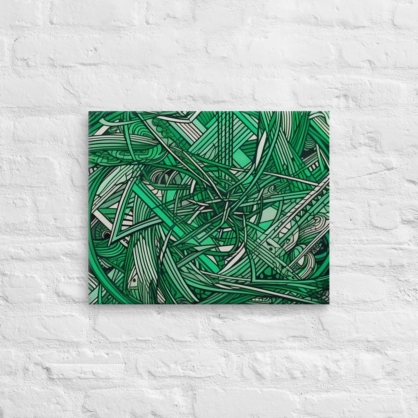 Emerald Escher Triangular Canvas
