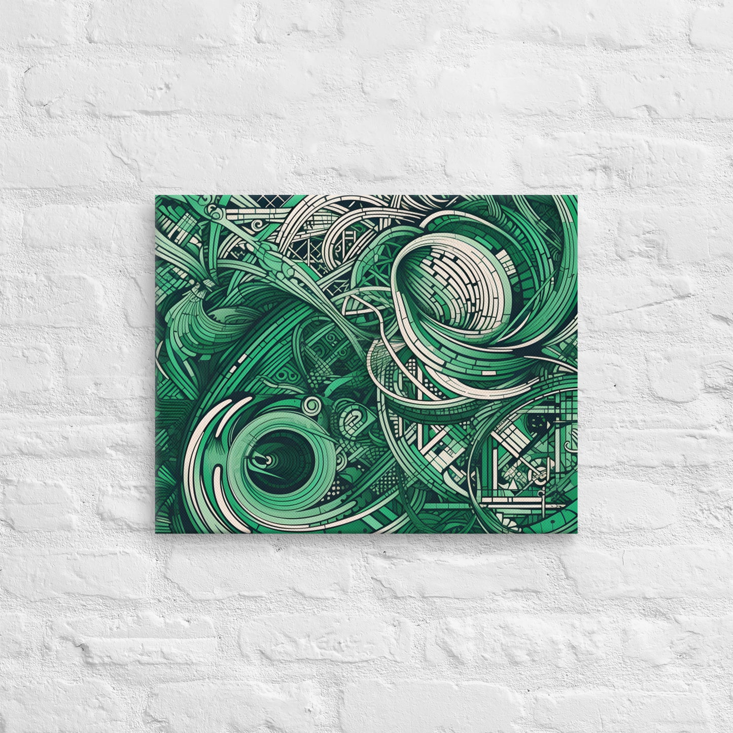 Emerald Escher Circular Canvas