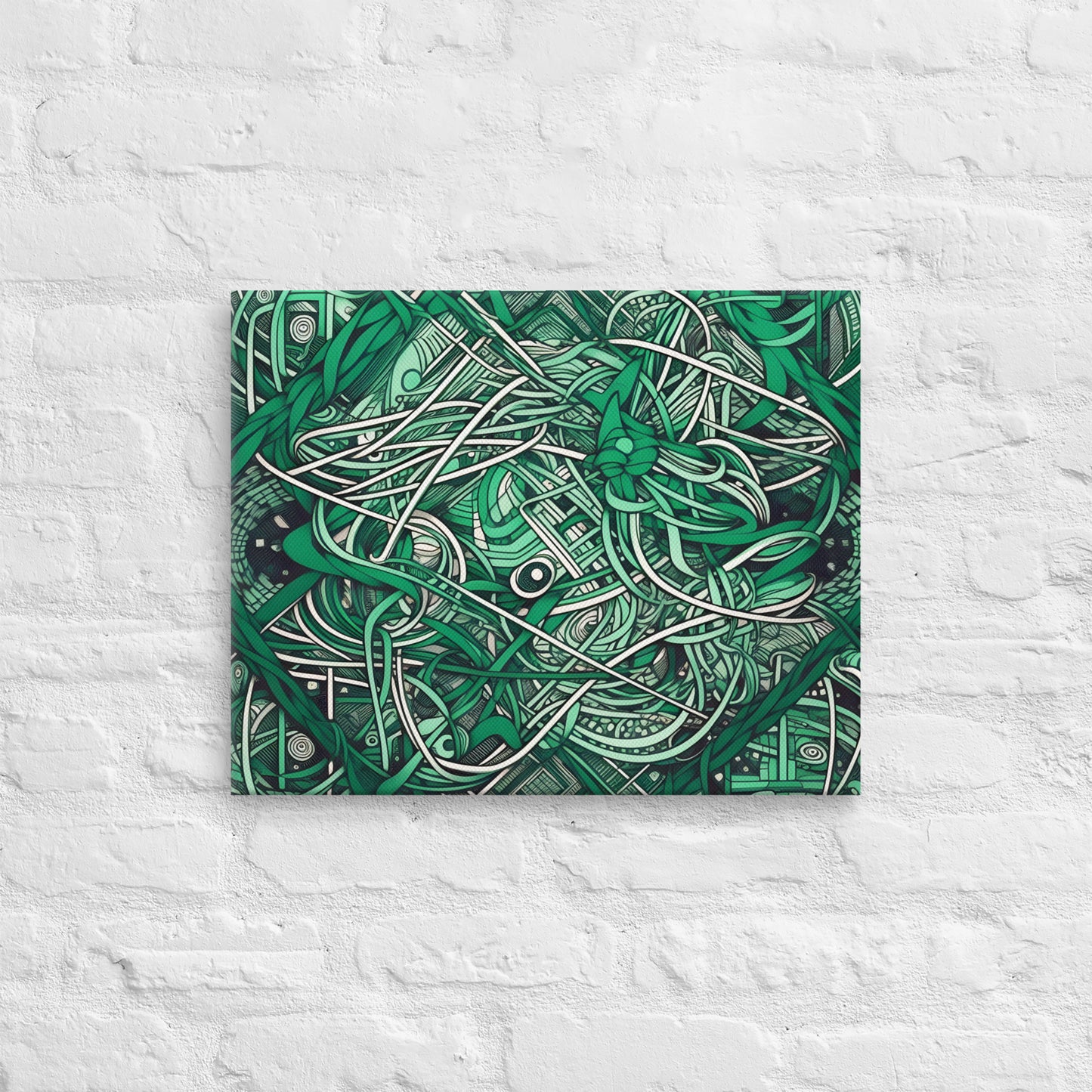 Emerald Escher Infinite Loop Canvas Wall Print