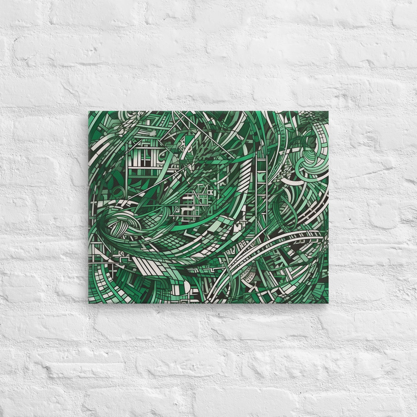 Emerald Escher Parabolas Canvas Wall Print