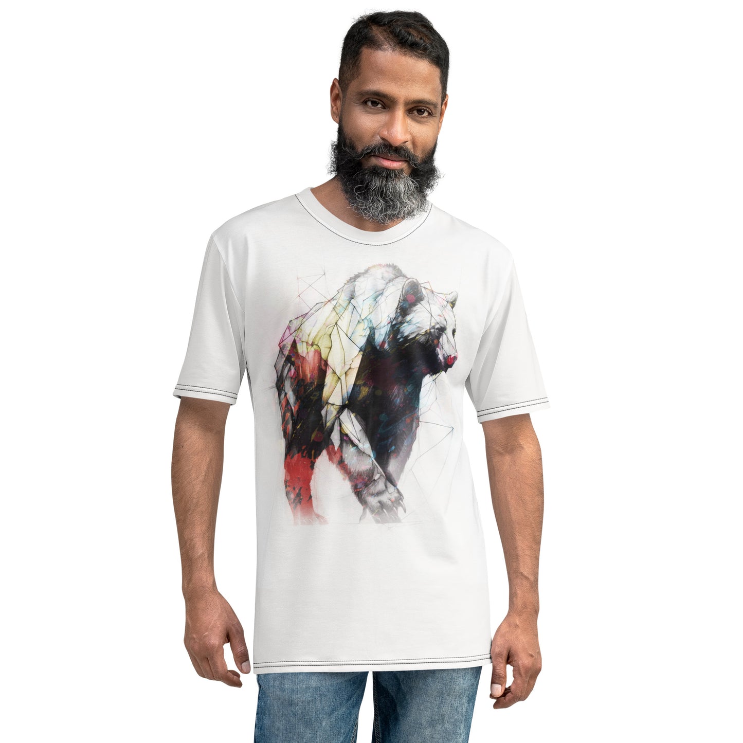 Line Art Bear Men's All Over Print T-Shirt