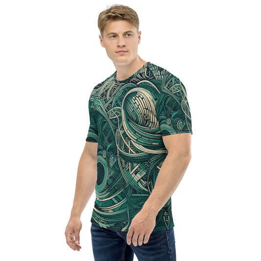 Emerald Escher Circular All Over Print Men's T-Shirt
