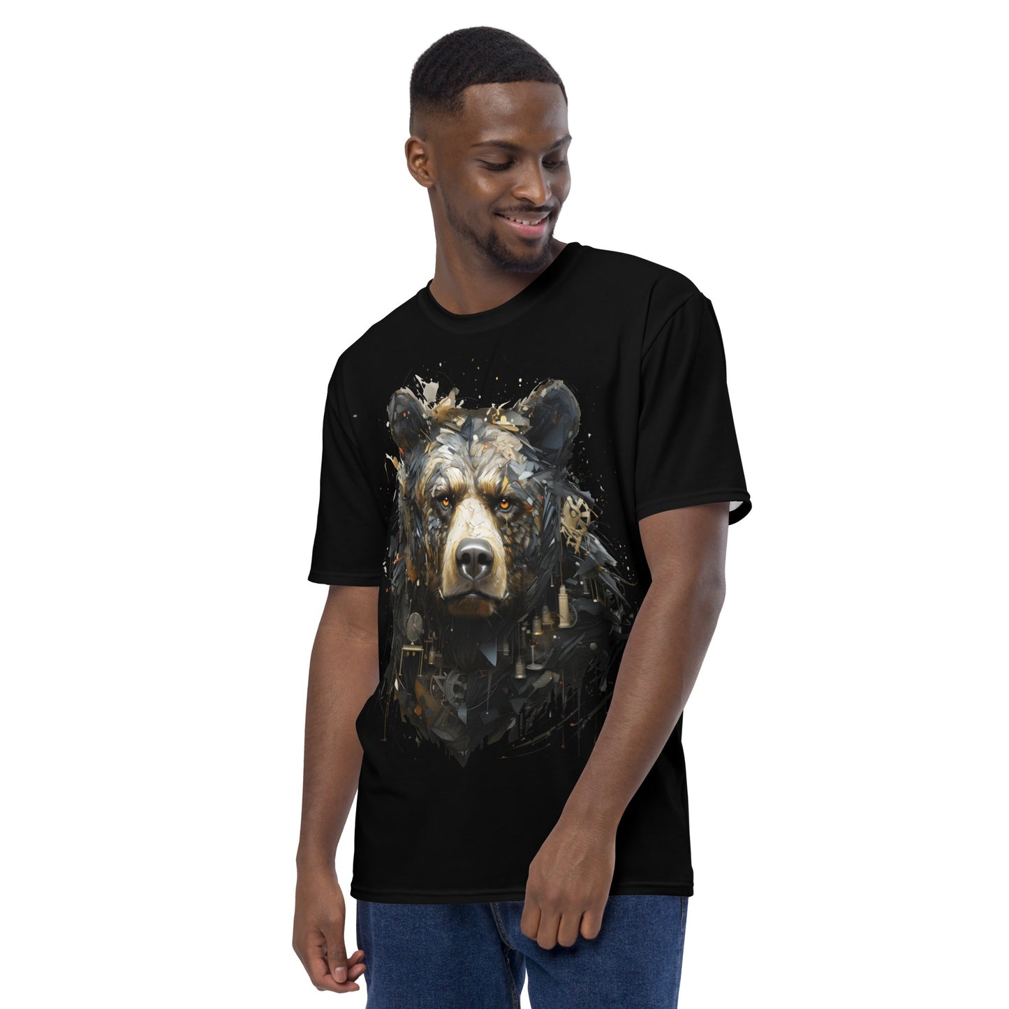 Cyberpunk Black Bear Men's All Over Print T-Shirt