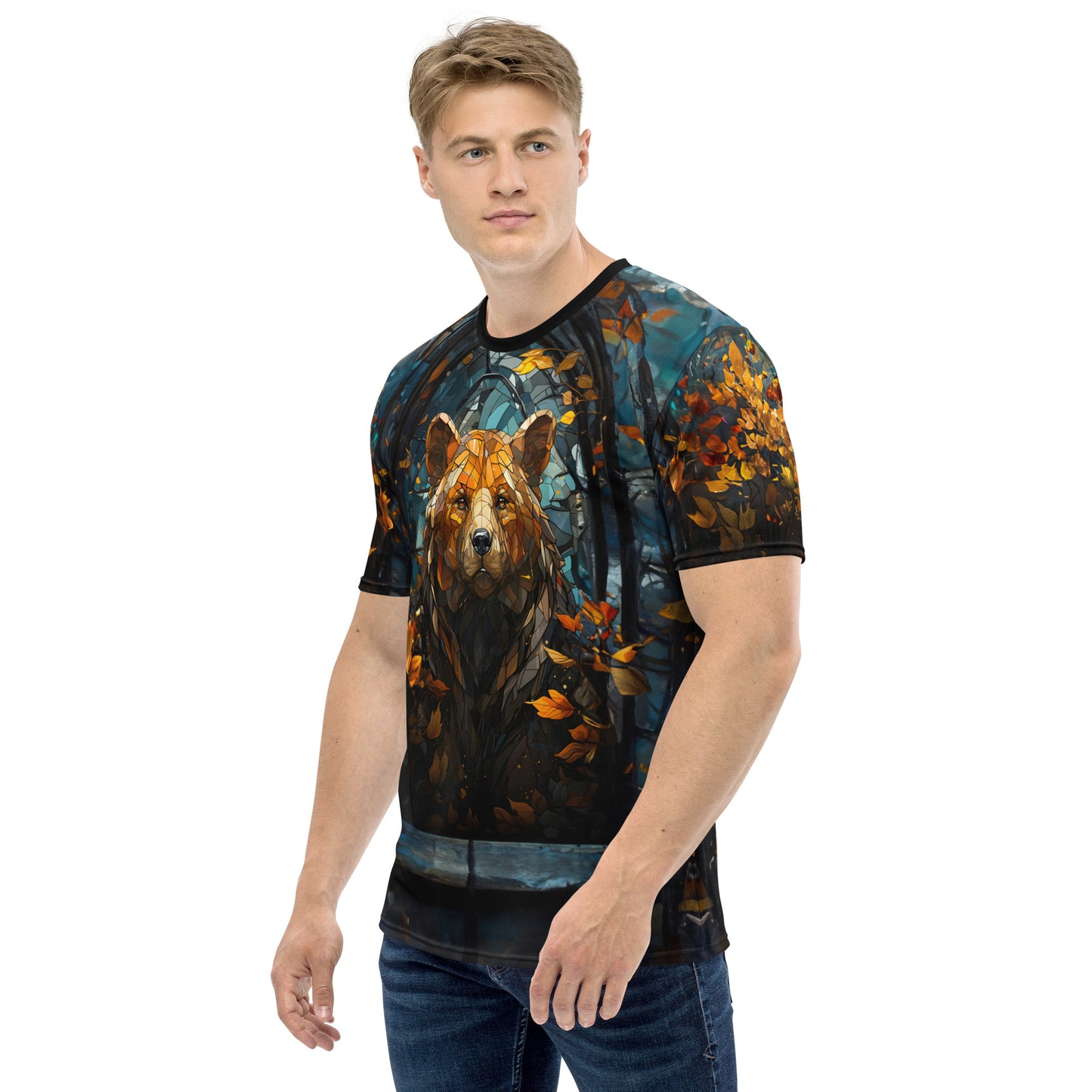 Stained Glass Bear All Over Print Men's T-Shirt