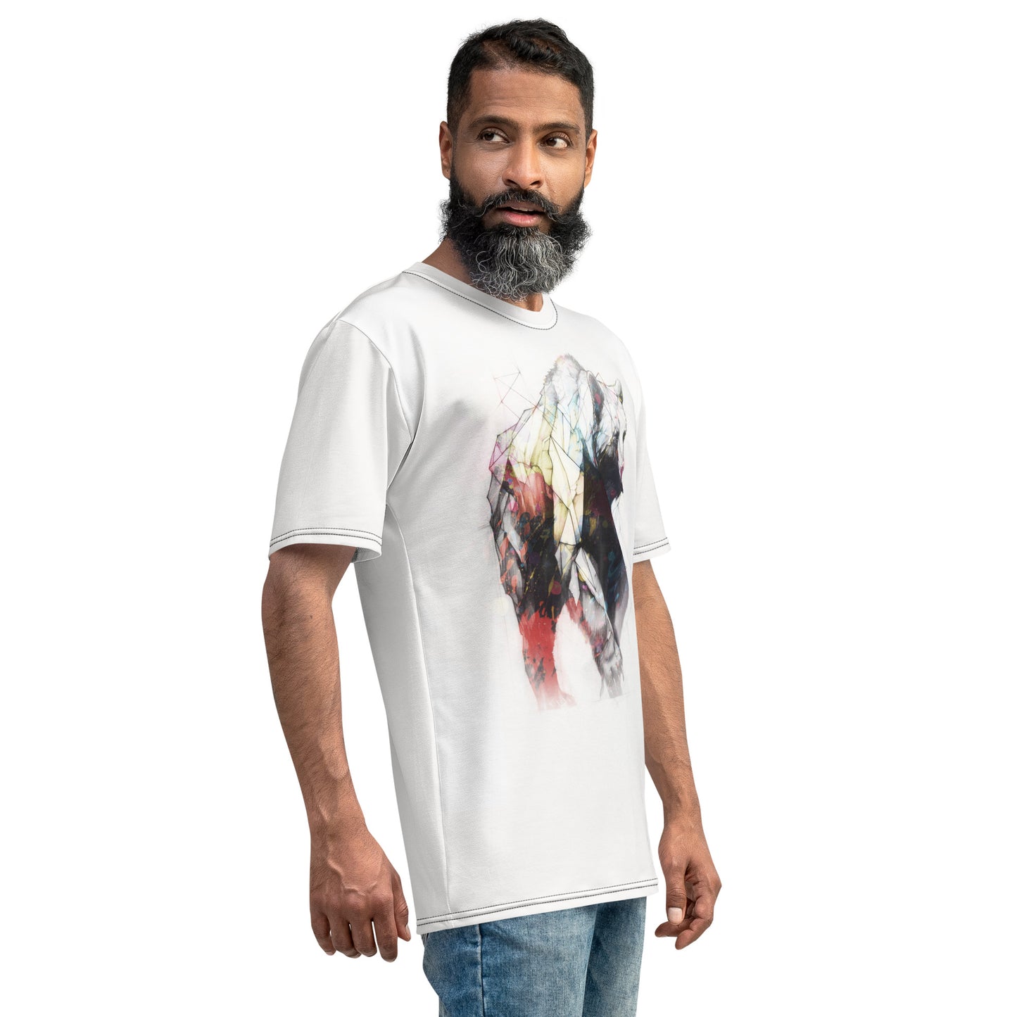 Line Art Bear Men's All Over Print T-Shirt