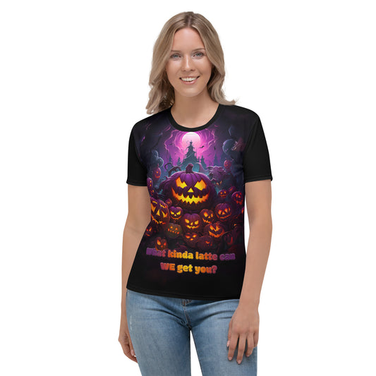Halloween Pumpkin Spice Ladies’ All Over Print T-Shirt