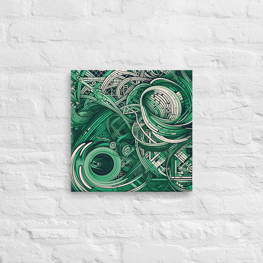 Emerald Escher Circular Canvas