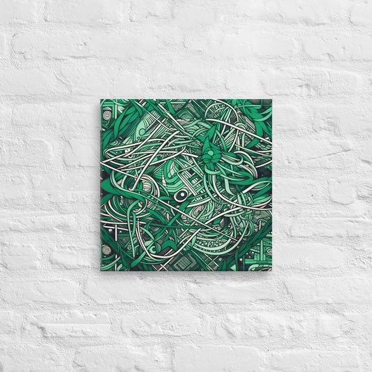 Emerald Escher Infinite Loop Canvas Wall Print
