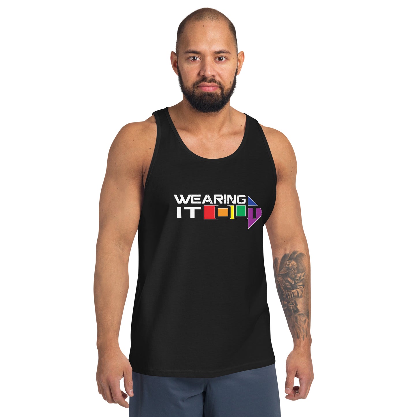 Wearing It Out Tank Top - White Outline